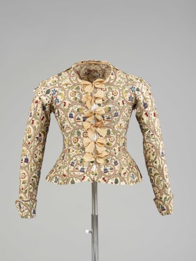 Multi-coloured silks and spangle embroidered woman